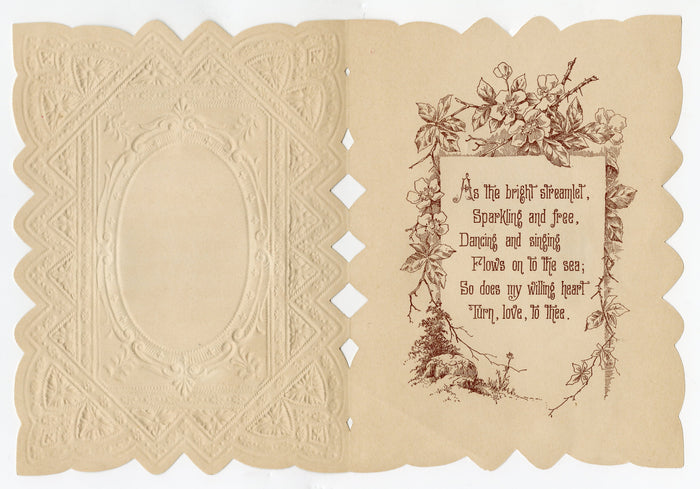 Antique, Layered Paper, Pop-Out VALENTINE'S DAY CARD, 'Love's Offering'