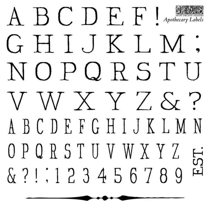 Apothecary Labels Decor Stamp by Iron Orchid Design, IOD