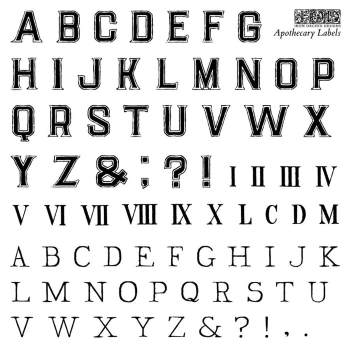 Apothecary Labels Decor Stamp by Iron Orchid Design, IOD