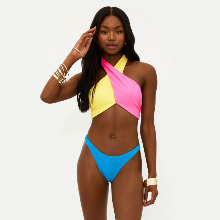 Beach Riot Kaylin Swim Bottom - Coral Reef Color Block - Destination PSP