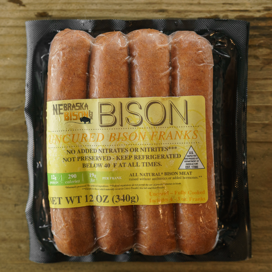 Bison Hot Dogs | Pack of 16 - 3 oz Hot Dogs | Gluten Free | Shipping Included | Nebraska Bison