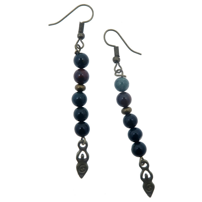 bloodstone goddess dangle earrings