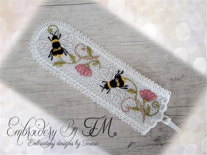 Bookmark honey bee / 5x7 hoop