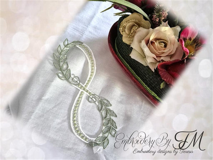 Bookmark infinity symbol/ 5x7 hoop/two sizes