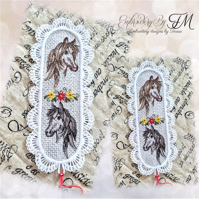 Bookmark with horses/ 5x7 hoop