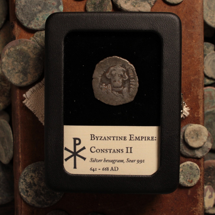 Byzantine Empire, Constans II, Silver Hexagram - 641 to 668 CE - Byzantine Empire