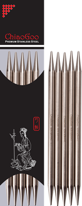 ChiaoGoo 8” stainless steel double pointed needles