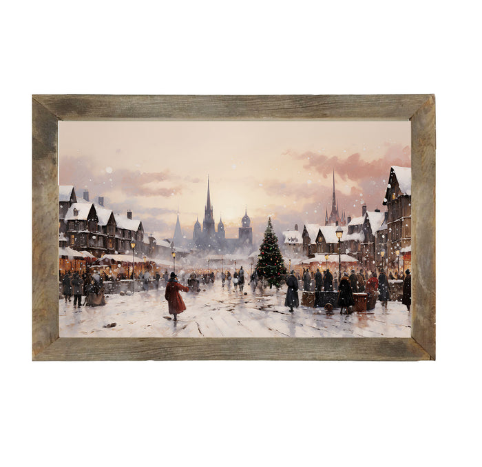Christmas tree in the square - Framed art
