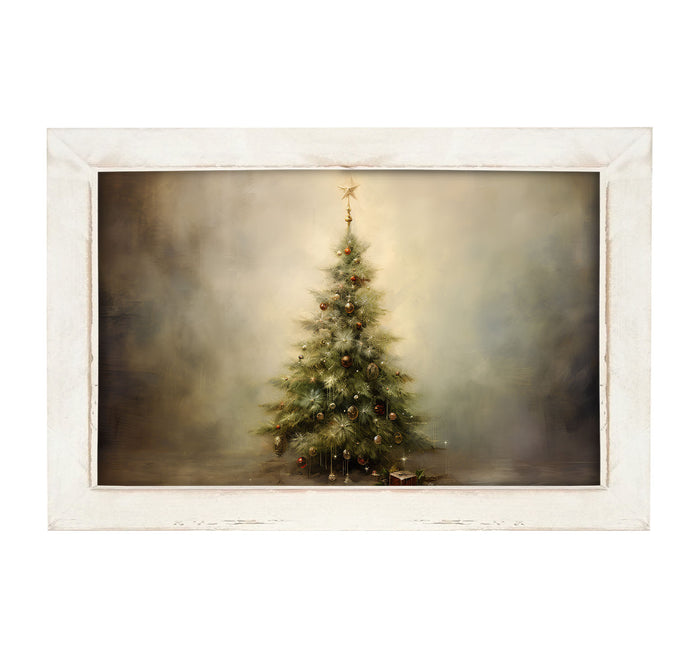 Christmas tree with star - Horizontal - Framed art