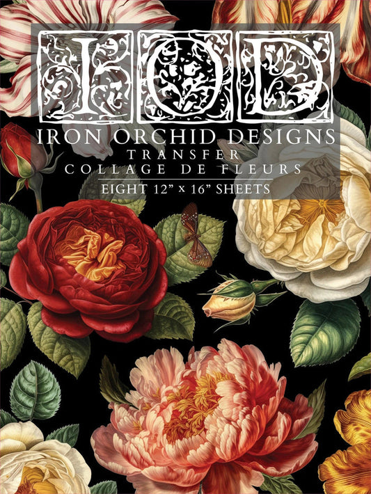 Collage de Fleurs, Transfer by IOD, Iron Orchid Designs