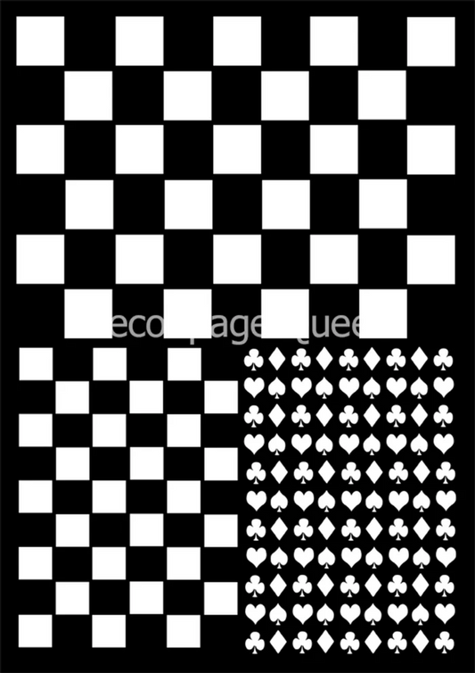 Decoupage Queen Check Mate Stencil