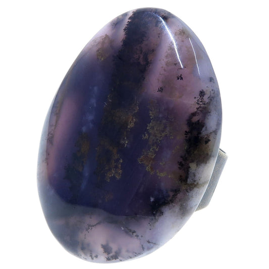 purple dendritic agate ring