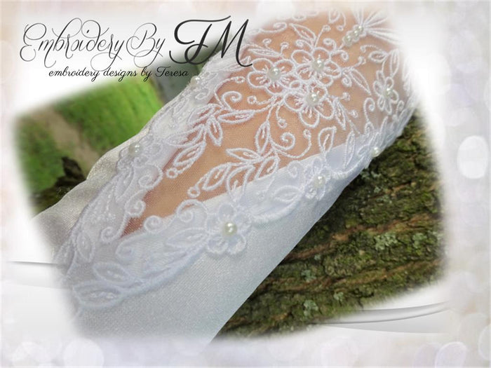 Design for wedding gloves, t-shirt, dress etc. No.1/ Organza insert / 5x7 hoop