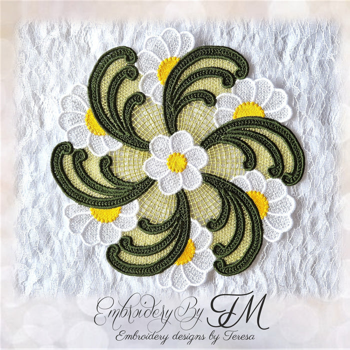 Doily daises TM/8x8 hoop