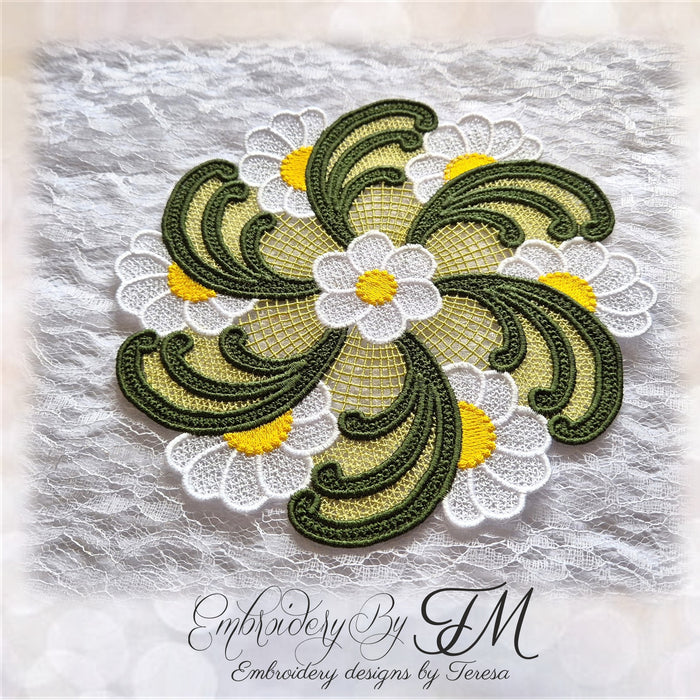 Doily daises TM/8x8 hoop