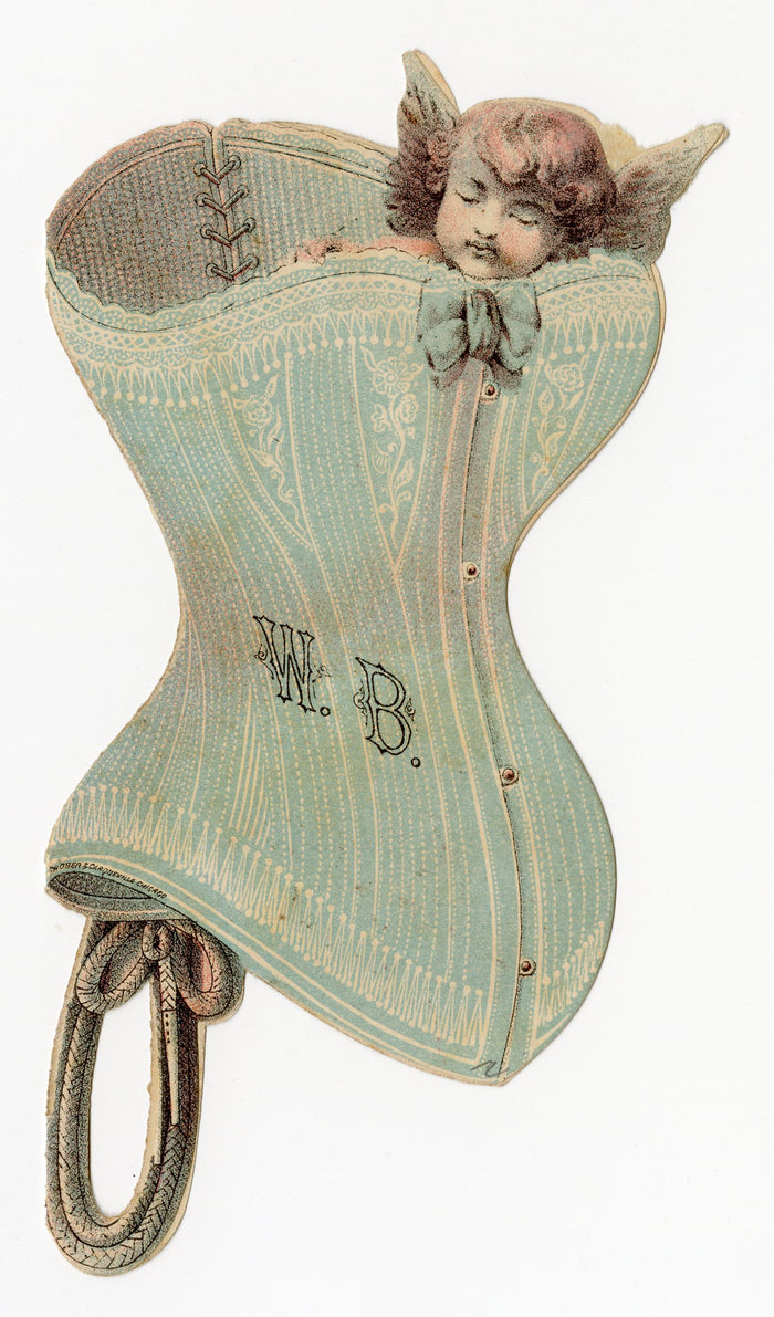 DR. WARNER'S CORALINE CORSETS Die-Cut Trade Card, Victorian Fashion