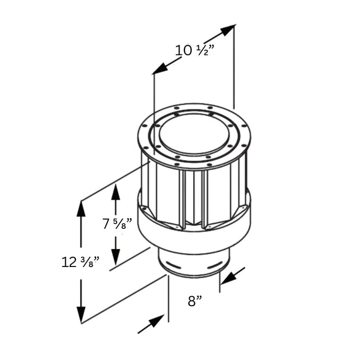 Duravent 5" x 8" DirectVent Pro High-Wind Vertical Termination Cap | 58DVA-VCH