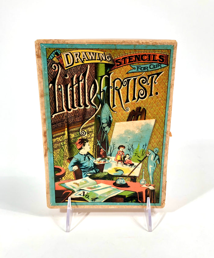Early 1900s Children's LITTLE ARTIST DRAWING STENCIL ART BOX, Packaging