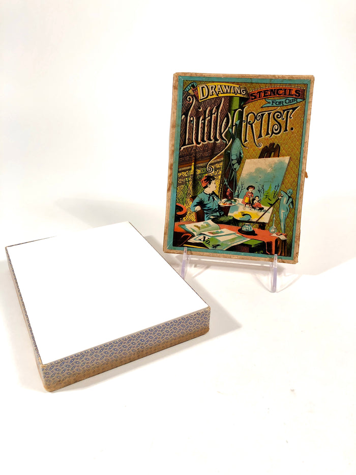 Early 1900s Children's LITTLE ARTIST DRAWING STENCIL ART BOX, Packaging