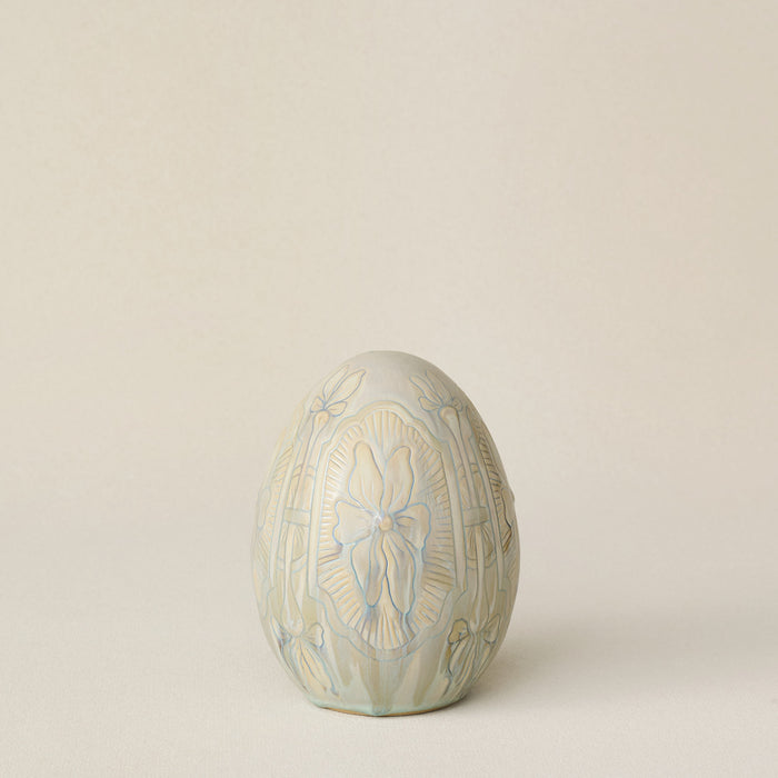 Hand-thrown and hand-glazed ceramic egg by Rookwood Pottery
