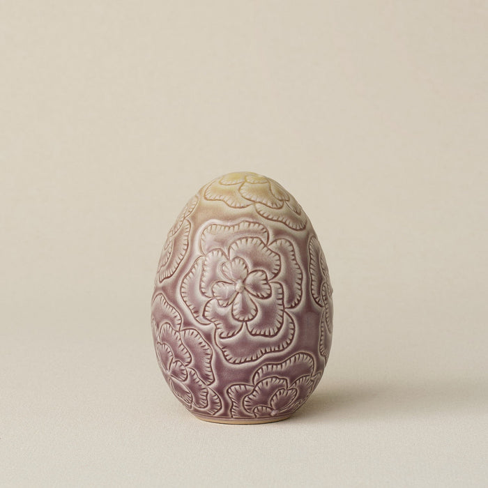 Handcrafted ceramic egg by Rookwood Pottery