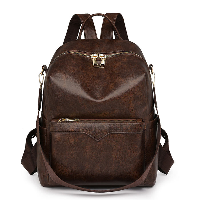 Elegant Solid-Color Womens Backpack For Commuting With Large Capacity 🇨🇳