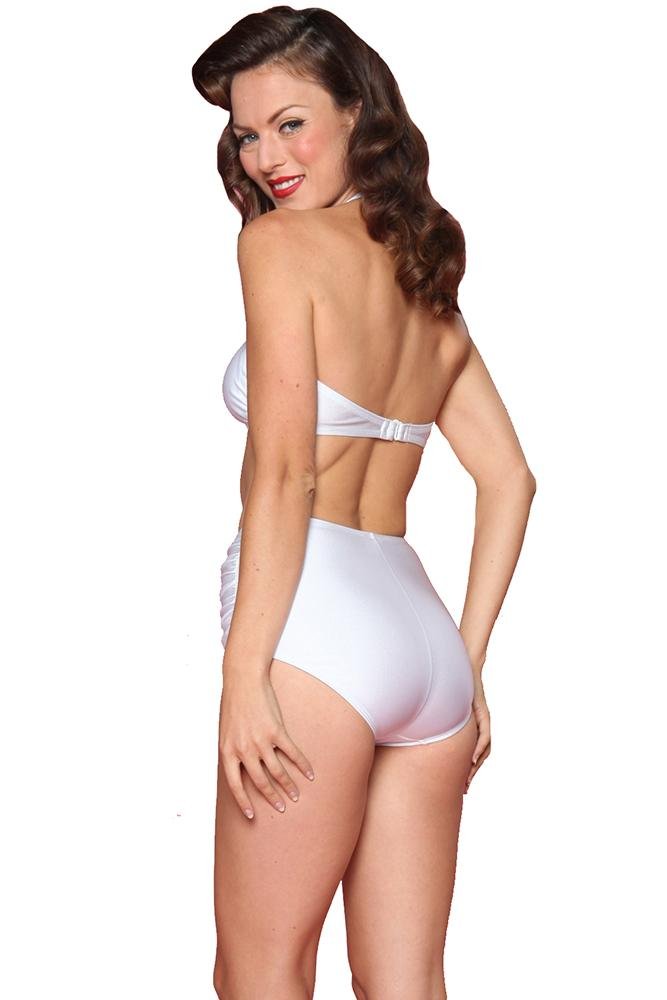Esther Williams Retro High Waisted Solid Two-Piece Swimsuit Bottom E09001P - White - Destination PSP