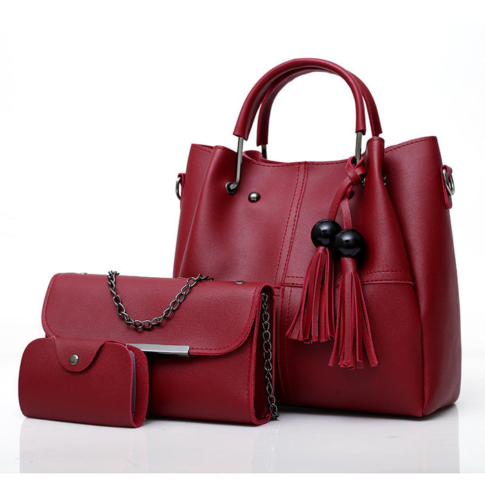 Fashion single shoulder Messenger bag three-piece with tassels 🇨🇳