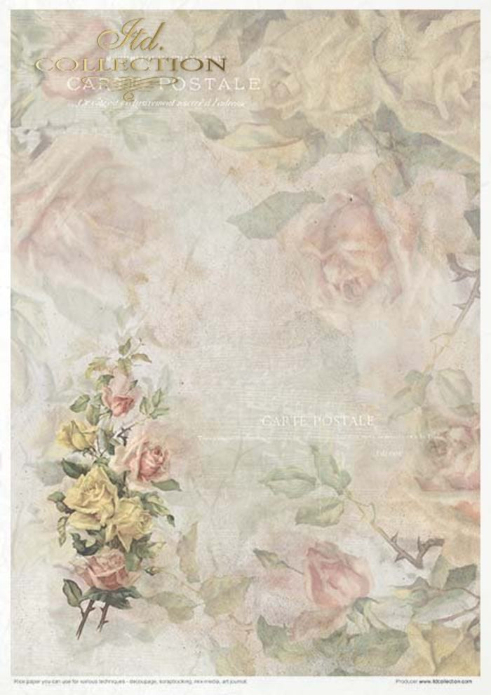 Flower Post Rose Rice Paper Set by ITD Collection, RP063, Pack of 11 1