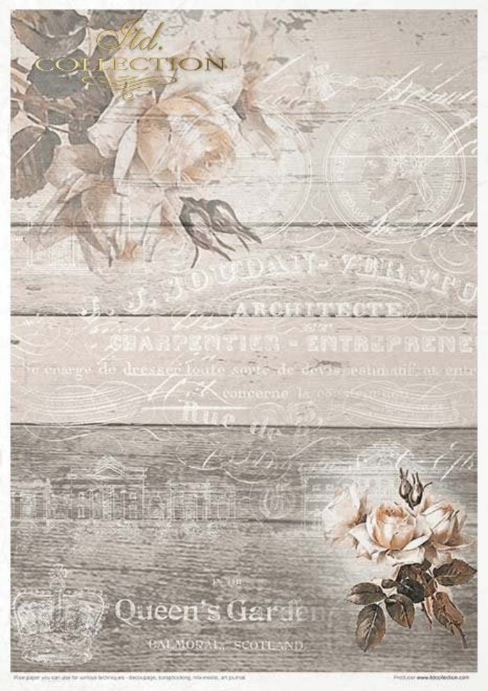 Flower Post Rose Rice Paper Set by ITD Collection, RP063, Pack of 11 3