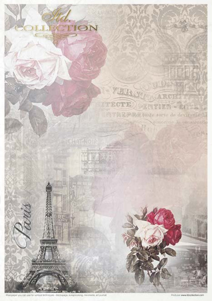 Flower Post Rose Rice Paper Set by ITD Collection, RP063, Pack of 11 6