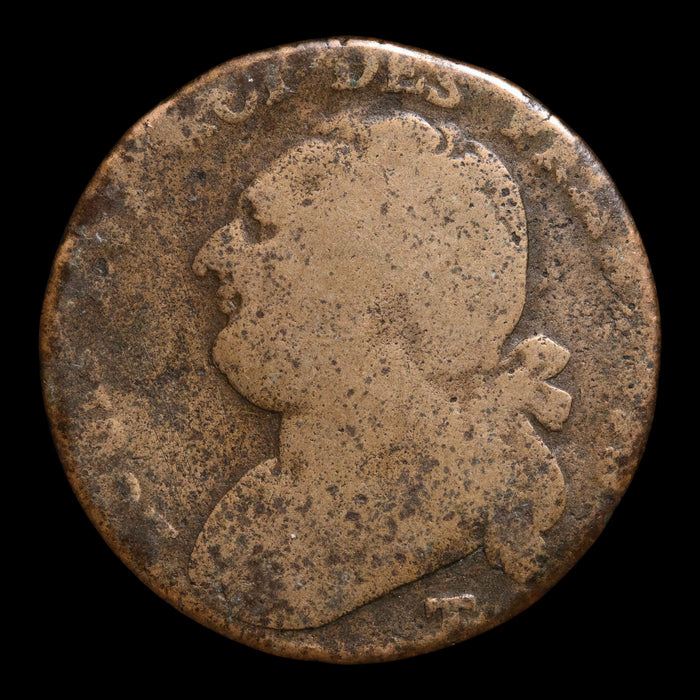 French Revolution, King Louis XVI, 1 Sol - 1792 CE - France