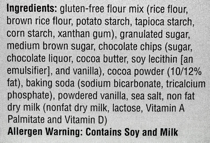 Heartland Gourmet Gluten Free Double Chocolate Cookie Mix Ingredients