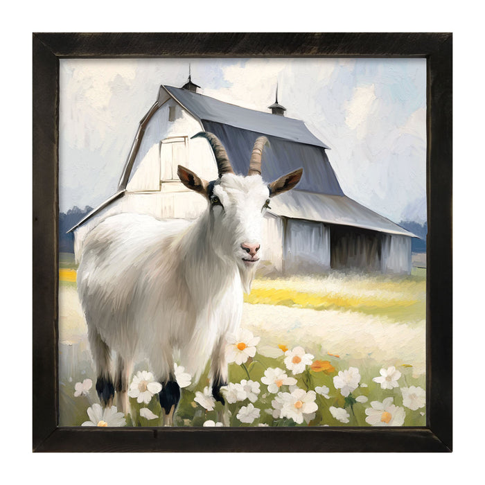Goat in flowers