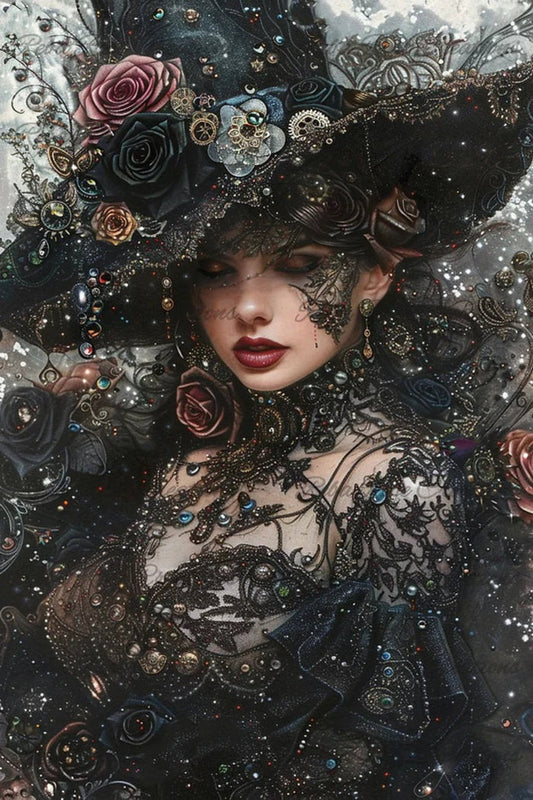 Goth Girl Rice Paper by Reba Rose Creations