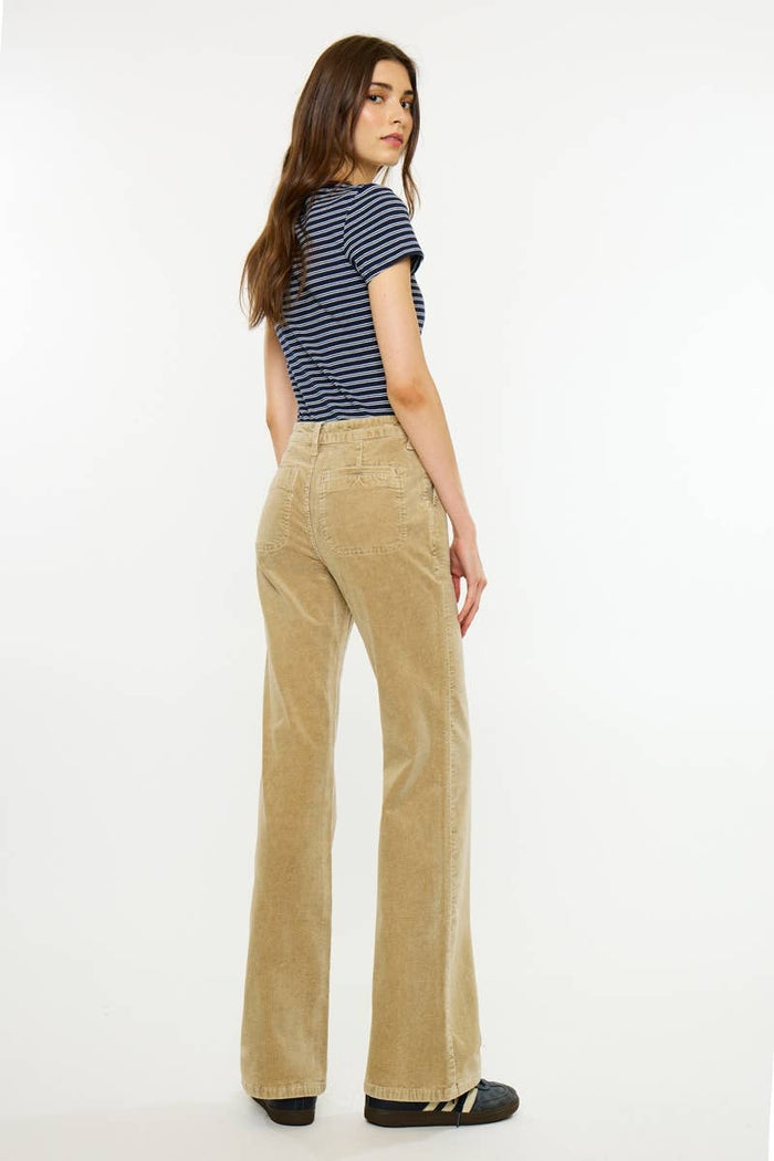 HIGH RISE WIDE FLARE-KC20153TP: TAUPE / 9/28