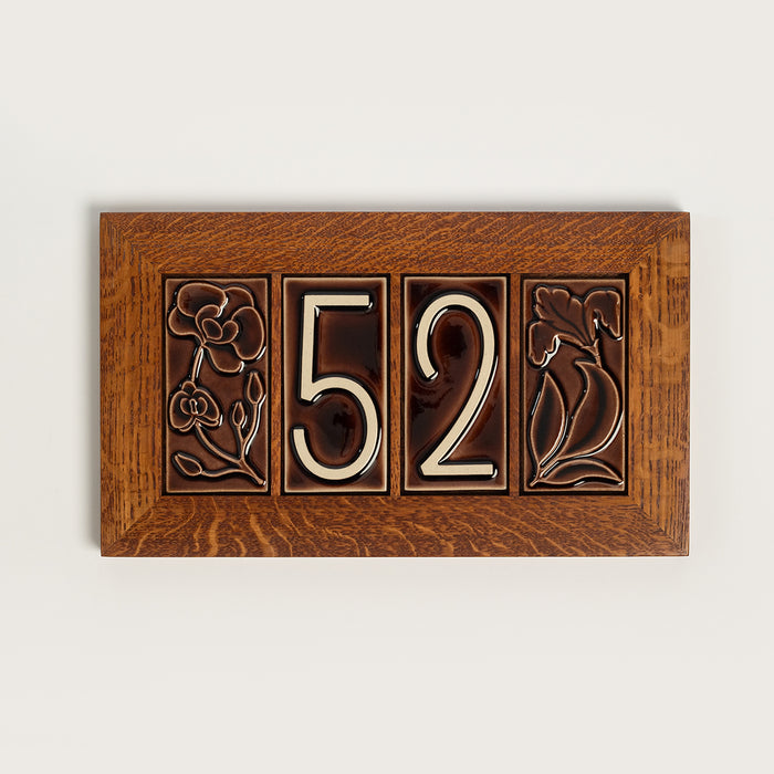 House Number Spacer Tile, Emerald Isle Iris