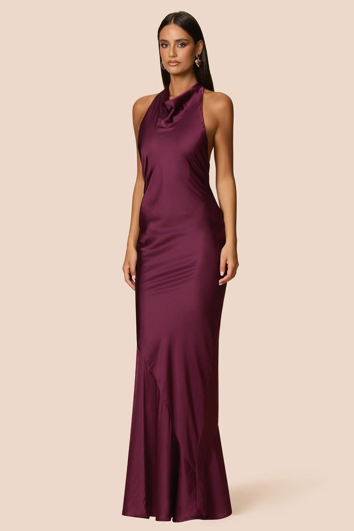 Nookie Penelope Halter Gown - Mulberry
