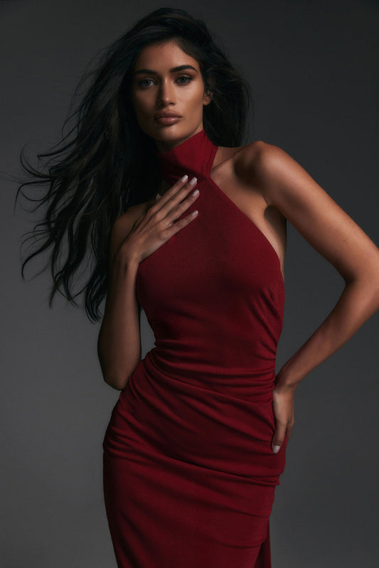 Nookie Crush Halter Gown - Red