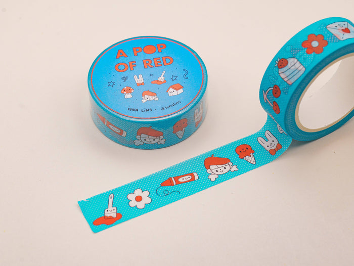 Ivna Lins - A Pop Of Red Washi Tape