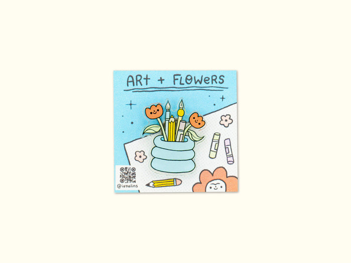 Ivna Lins - Art + Flowers Acrylic Pin