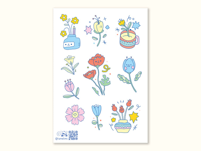 Ivna Lins - "Colors & Flowers" Sticker Sheet