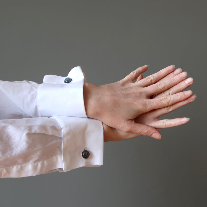 kyanite silver cufflinks