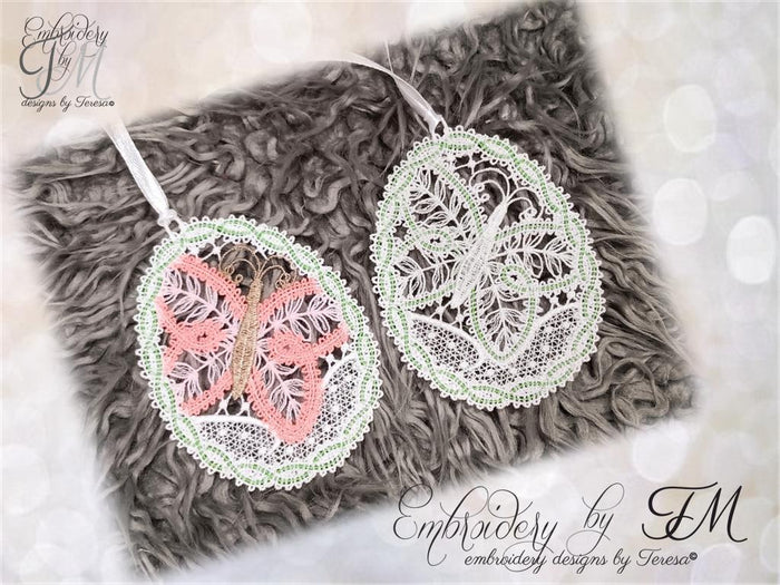 Large set Egg bobbin lace/4x4 hoop