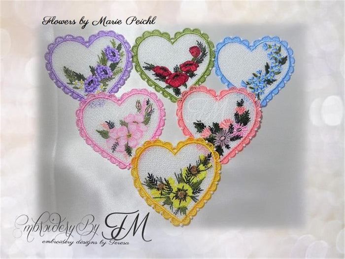 Large set FSL hearts / 4x4 hoop
