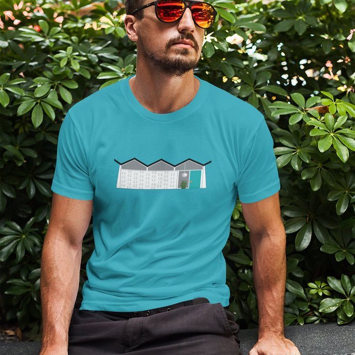 Unisex T-shirt - Midcentury Folded Plate House - Destination PSP