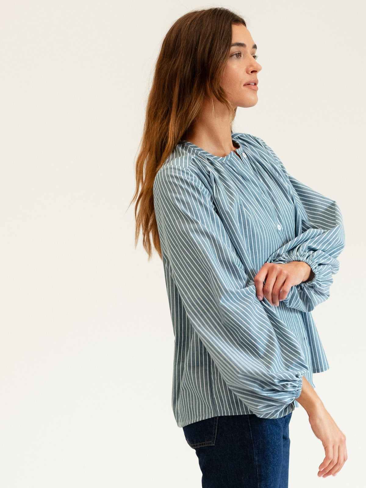 Cecily Top in Forest Stripe