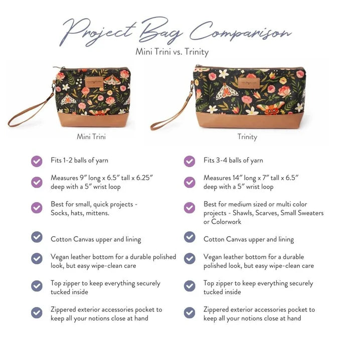 Mini Trini Bag – Small Zippered Sock Project Bag - Cats & Dogs