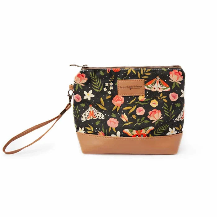 Mini Trini Bag – Small Zippered Sock Project Bag - Night Forest