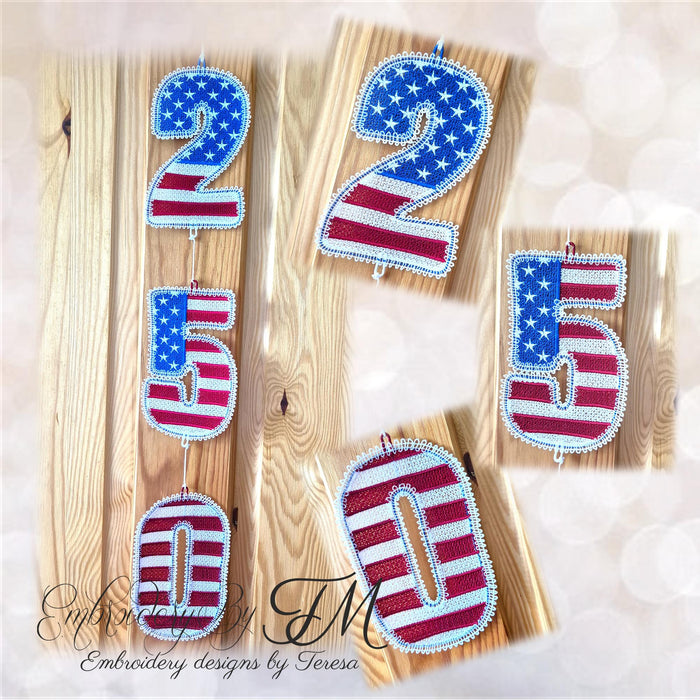 Number USA 250/ 5x7 hoop